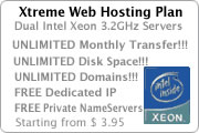 Affordable web hosting - Xtreme Web Hosting. cPanel Dual Intel Xeon 3.2GHz Servers. Unlimited Disk Space. Unlimited Monthly Transfer. Unlimited domain names Hostable.
